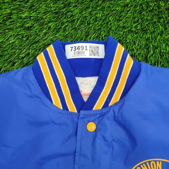 Vintage 70s Gun Club Bomber Jacket Medium 23x24 Blue - Picture 3 of 15